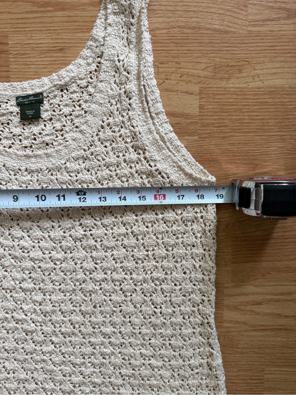 Eddie Bauer Cream Crochet Knit Tank Top - Picture 5 of 7